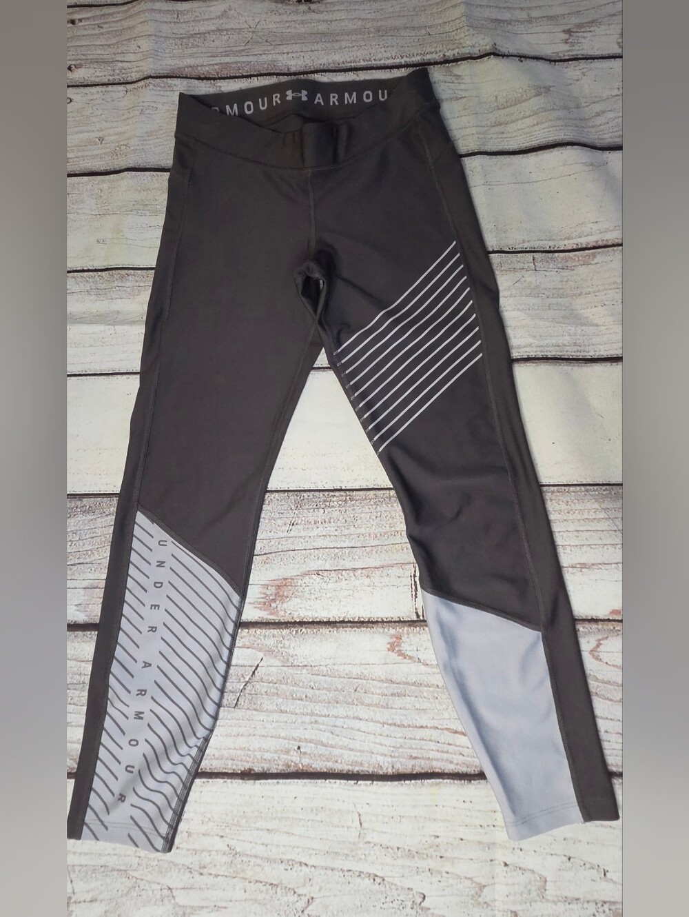 Under Armour Leggings Gray White Women's Medium